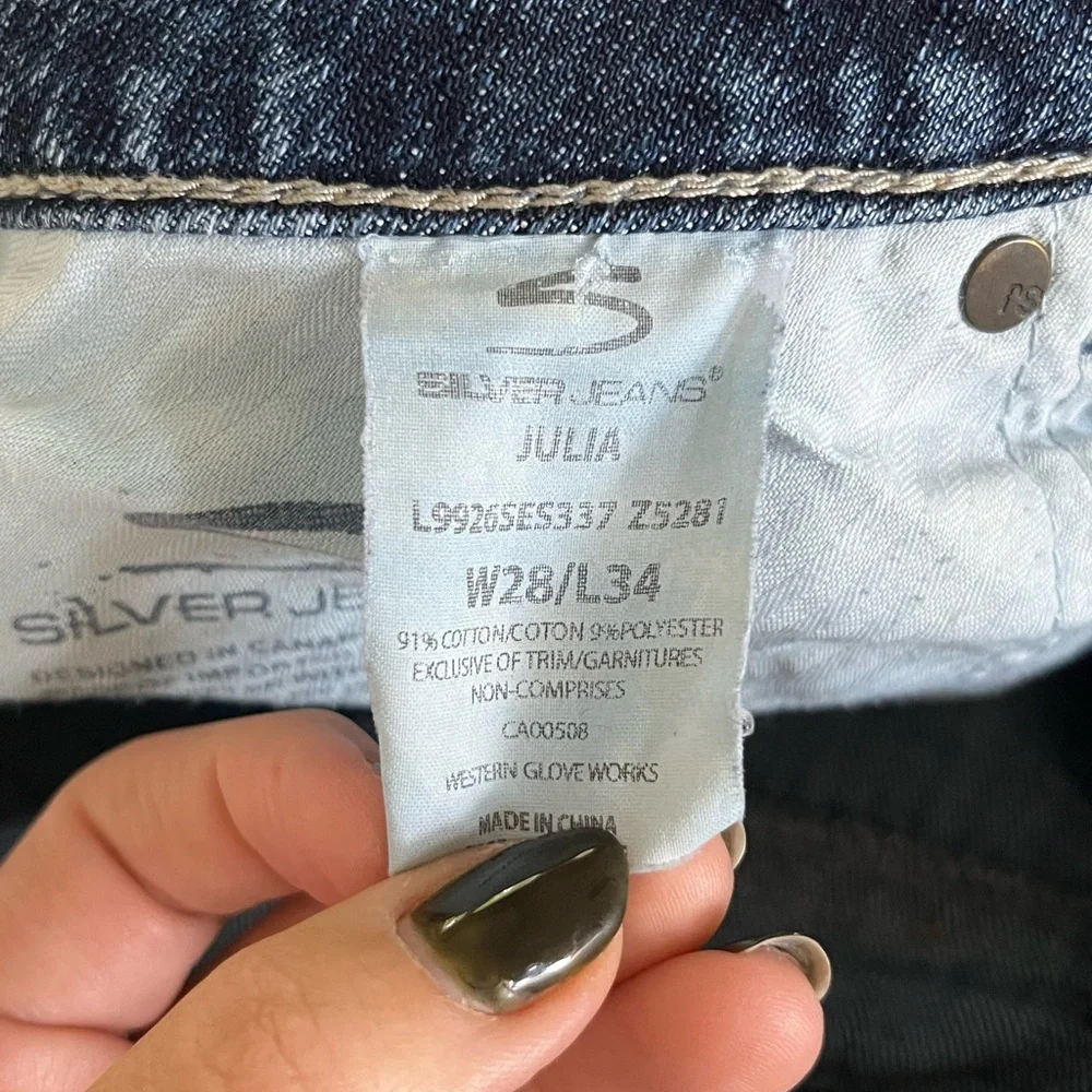 Silver Jeans Julia Women's Boot Cut Western Glove Works Denim Size W28 / L34 - Picture 10 of 10